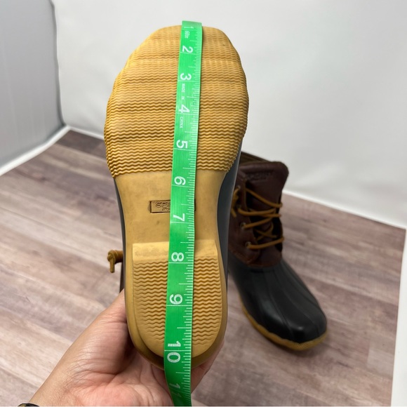 Sperry Topsider Womens 7m Brown Leather Duck Boots. Rain Boots. Side Zip. Rubber - Picture 12 of 14